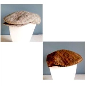 Lot of (2) Mens Vintage Tweed Flat Cap /  Hats (1) perfekt' Flat 57 (1) Kangol M